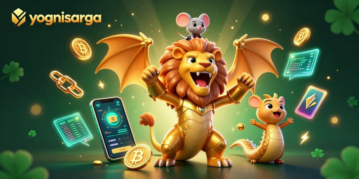 Experience yognisarga's thrilling casino adventure with a chimera and crypto elements!