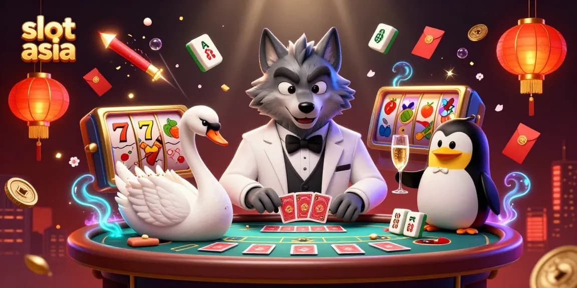 Spin and win at slot asia with vibrant characters, jackpot reels, and festive elements!