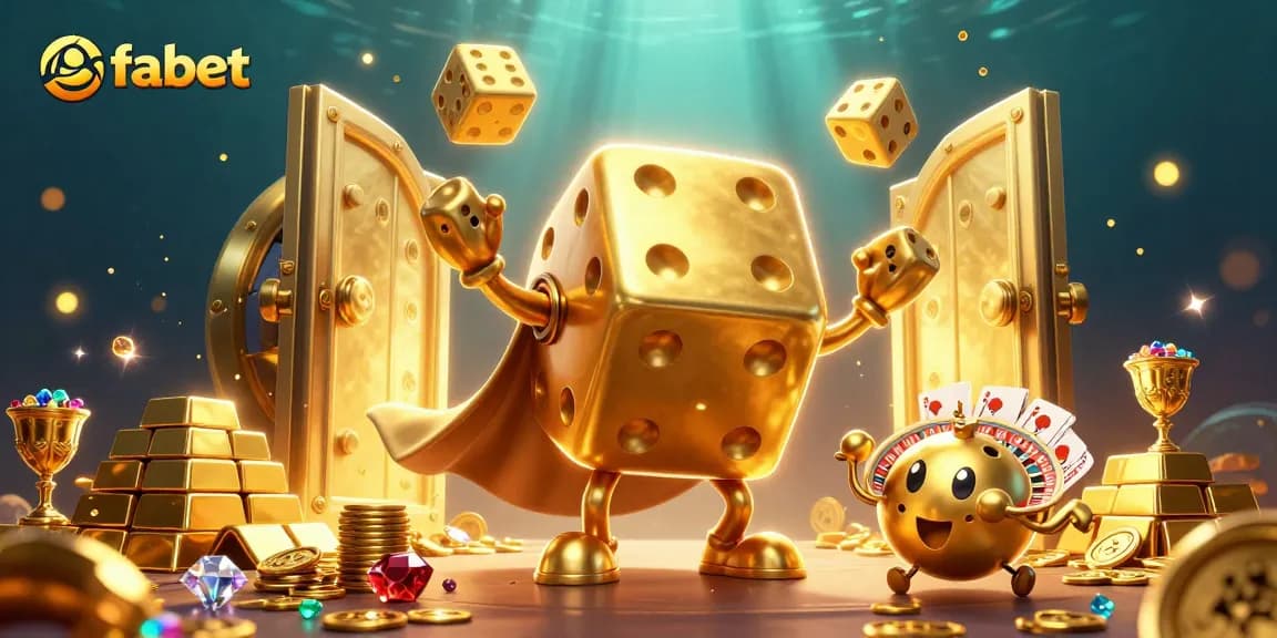 Engage in thrilling gaming experiences at fabet with dynamic golden dice and vibrant treasures.
