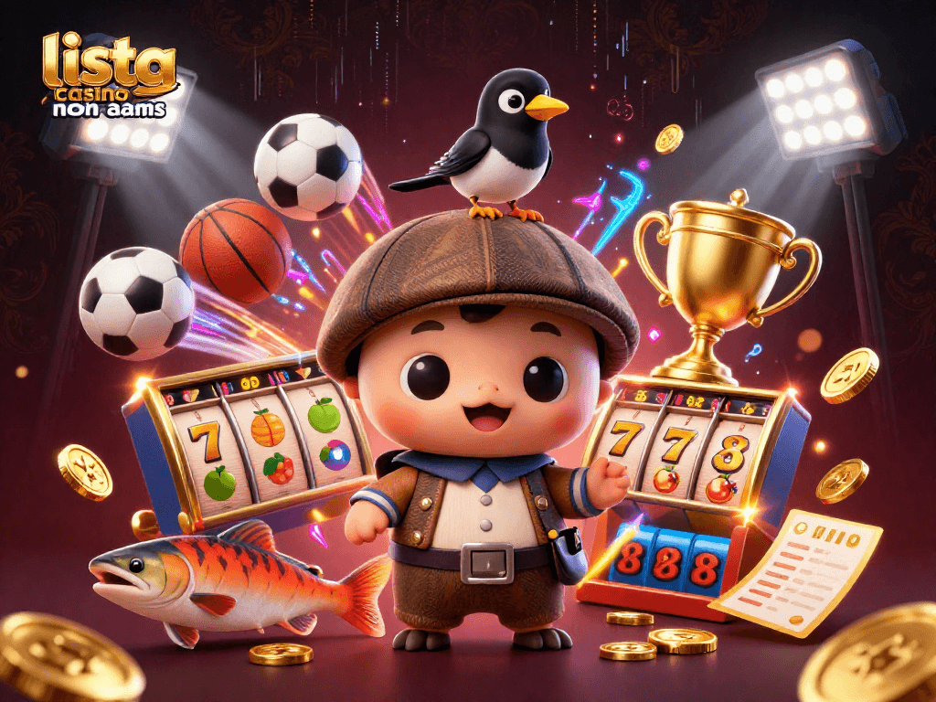 Gioca con la lista casino non aams mentre ammiri un'illustrazione 3D di Nessie e amici tra slot e sport.