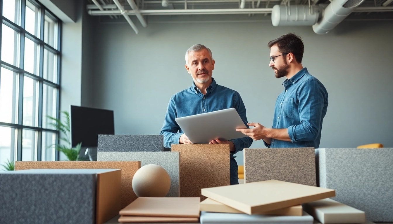 Showcase sound and vibration control products in a professional workspace, aiding acoustic design.