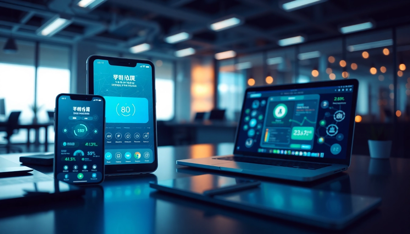 快连下载 application interface displayed on devices, showcasing seamless connectivity and innovation.