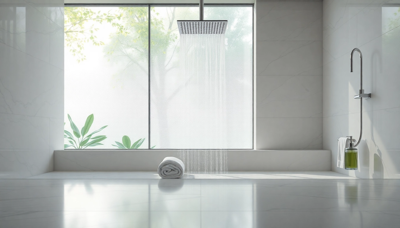 Enjoy elegant showers in a luxurious setting featuring modern design elements
