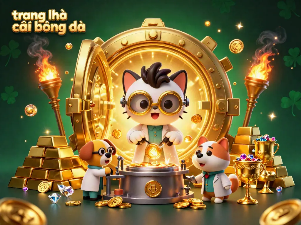 Khám phá trang nhà cái bóng đá với hình ảnh sáng tạo từ nhà khoa học mèo và chó trợ lý trong thế giới vàng.