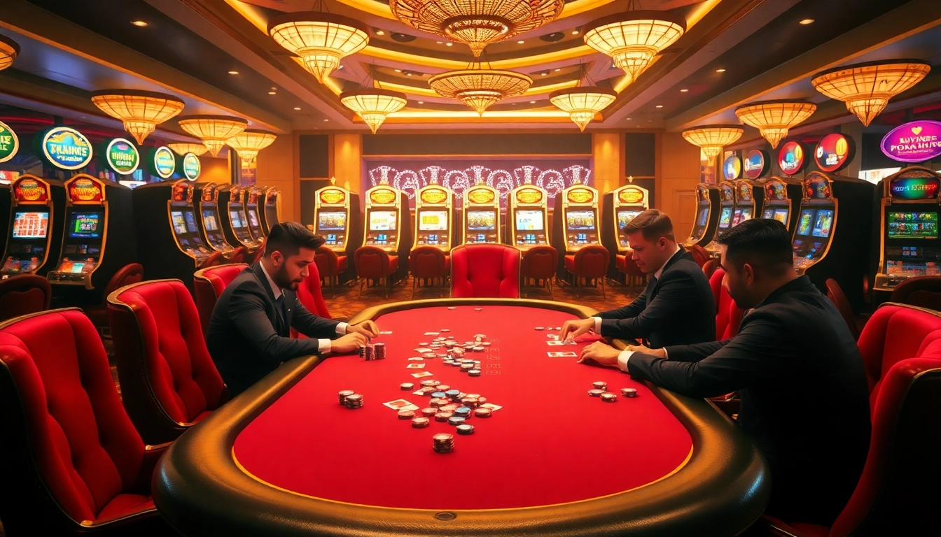 Engaging in a high-stakes poker game at TG88 bet's luxurious casino.