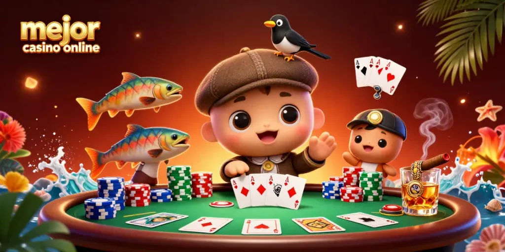 Juega en el mejor casino online y descubre emocionantes tramas y divertidas sorpresas en nuestra ilustración.
