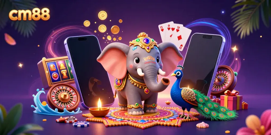 Engage with cm88's vibrant casino world through a magical scene of luck and colorful gameplay.