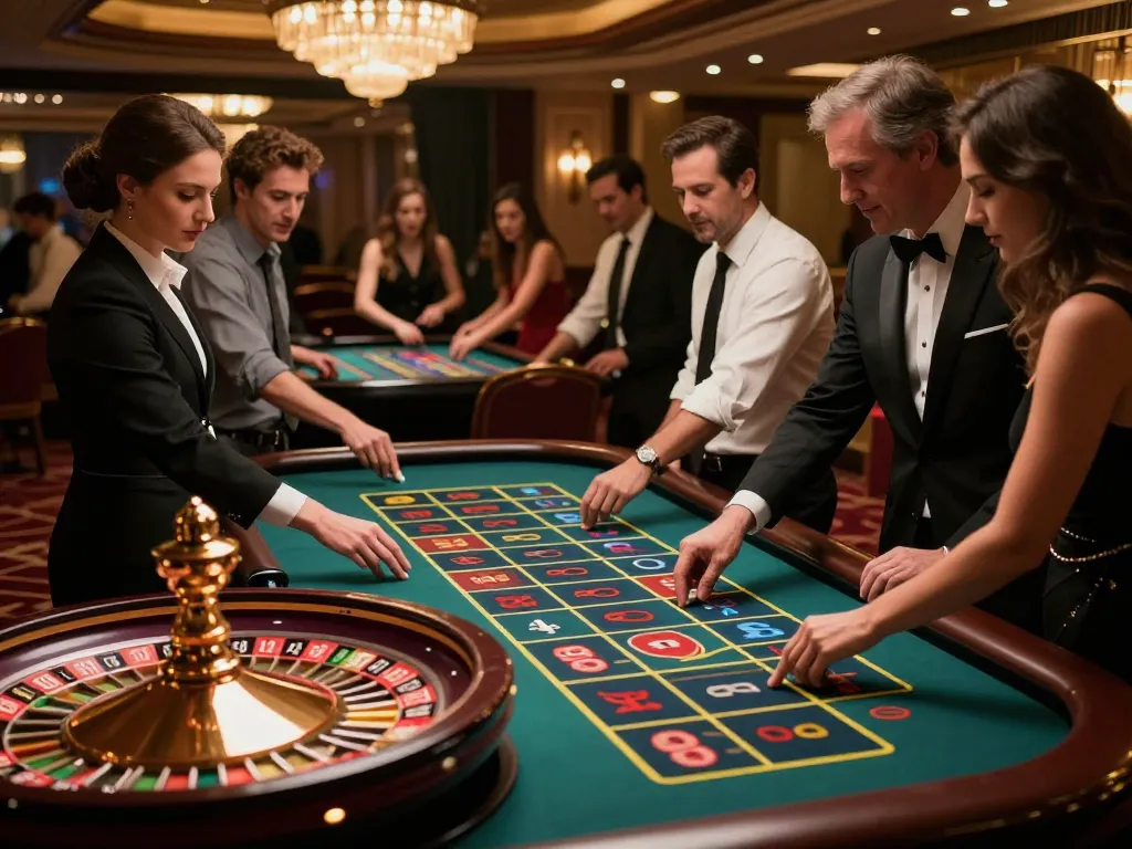 79king players engaged at a vibrant roulette table, showcasing dynamic betting action.
