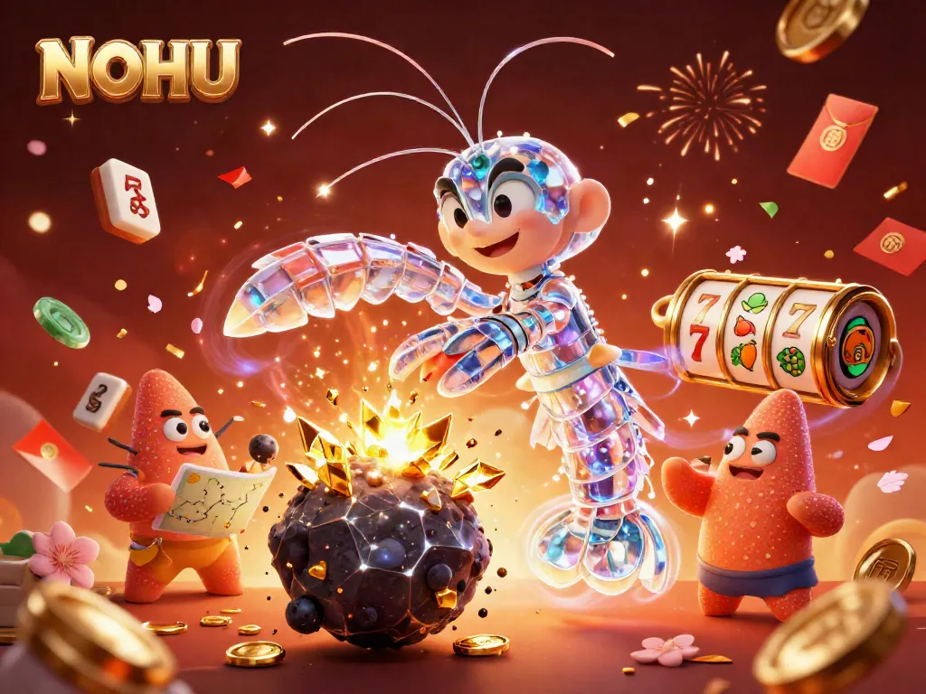 Experience thrilling gameplay at NOHU with vibrant slots featuring golden treasures and dynamic characters.
