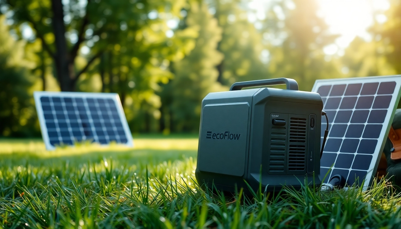 EcoFlow power station showcased outdoors in a sustainable setting, highlighting its eco-friendly features.