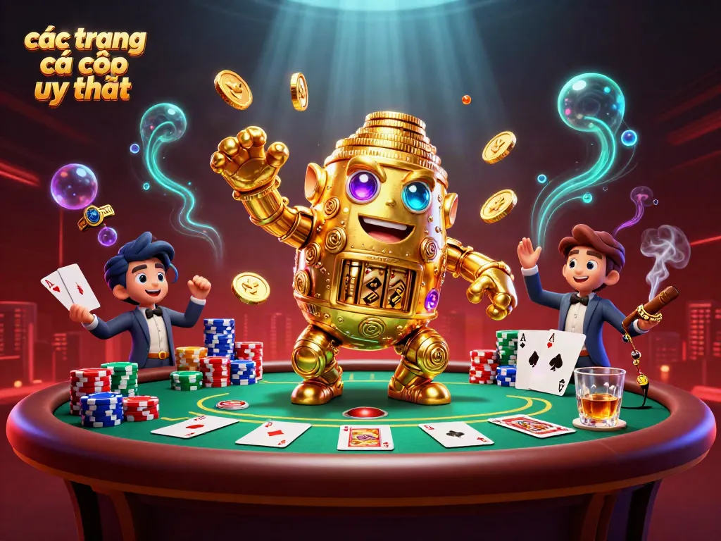 Các trang cá cược uy tín được khắc họa qua hình ảnh một gôlem vàng cổ tích từ tiền xu đang chuyển động.
