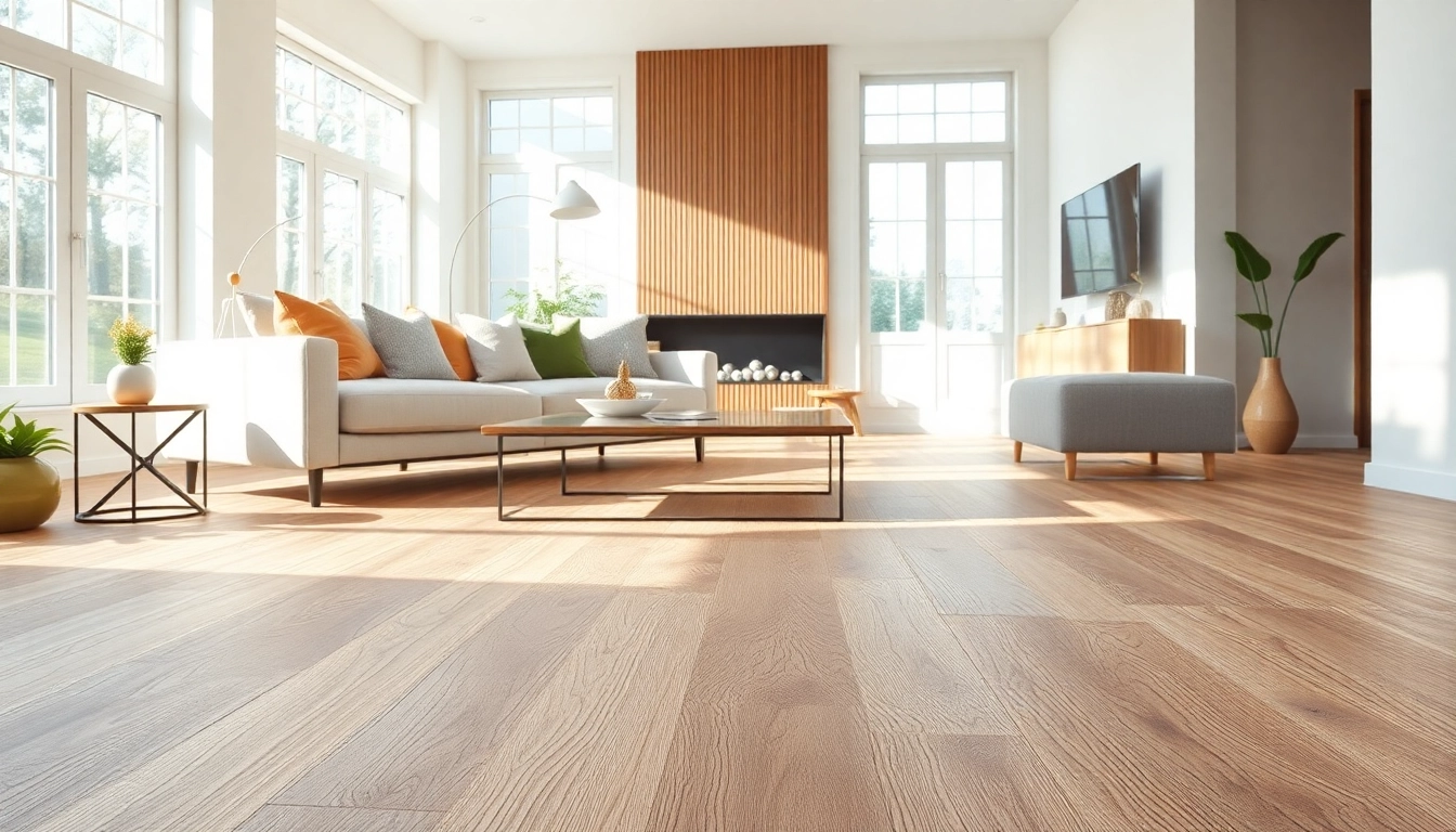 Luxury vinyl flooring near me showcased in a modern living room setting.