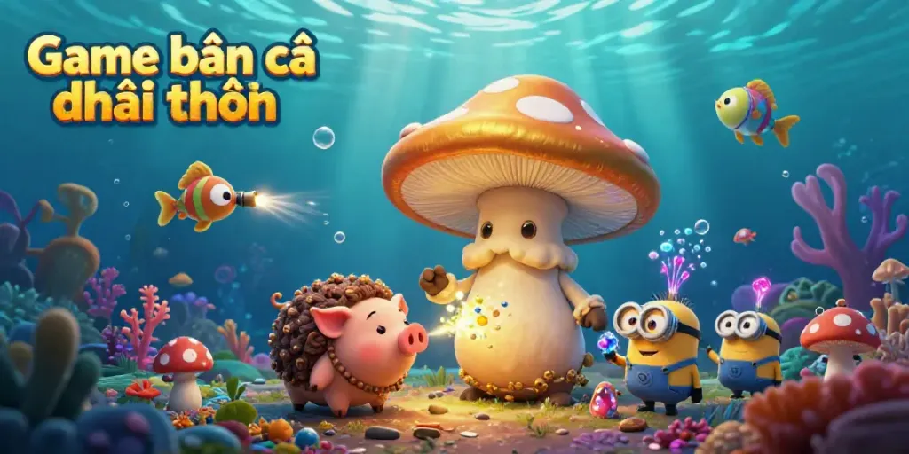 Engage in the thrilling experience of Game bắn cá đổi thưởng with vibrant underwater magic and treasures.