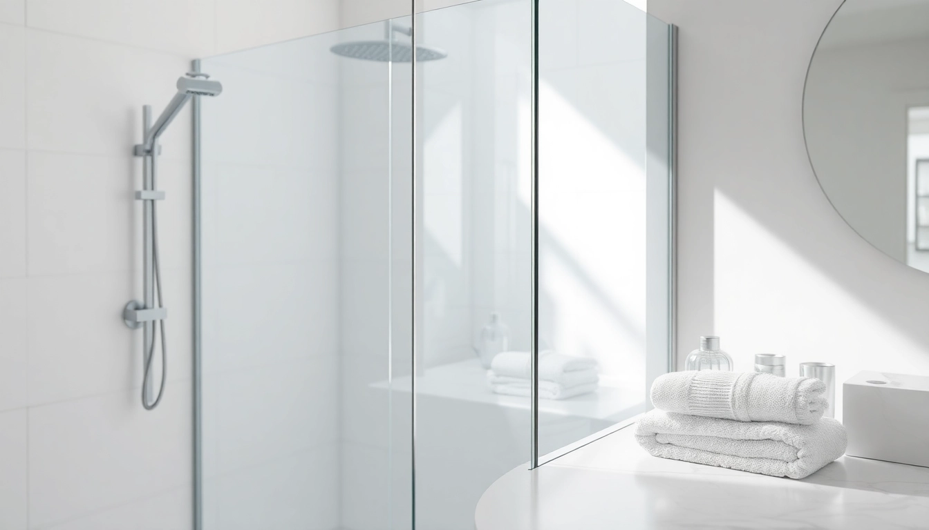 Showcasing a corner shower screen frameless in a stylish bathroom, highlighting its sleek design.