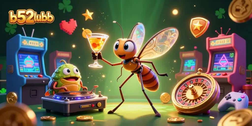Experience thrilling gameplay with b52clubb featuring vibrant casino elements in a dynamic 3D illustration.