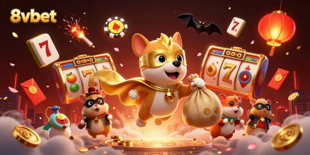 Join the fun and win big with 8xbet's animated adventure in a vibrant casino world!