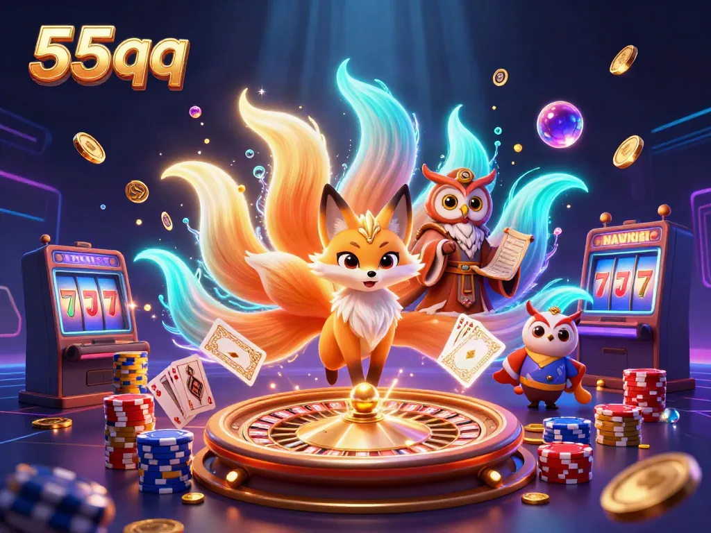 Players engage with exciting slots and wins at 55qq's vibrant casino.