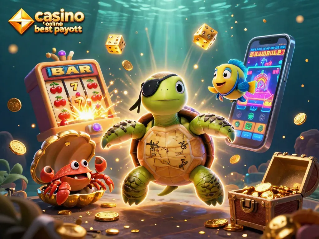 Explore the casino online best payout scene with cartoon characters and vivid gambling elements.