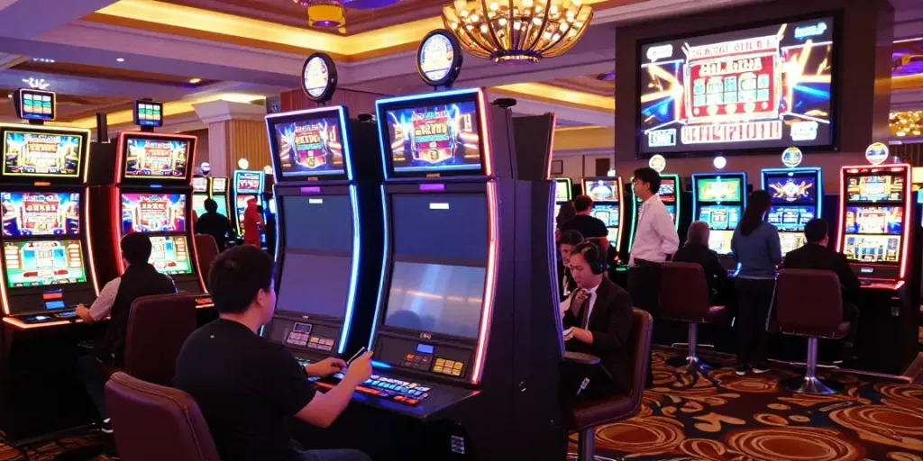 Engaged players enjoying games at casinos that accept credit card payments in a vibrant environment.
