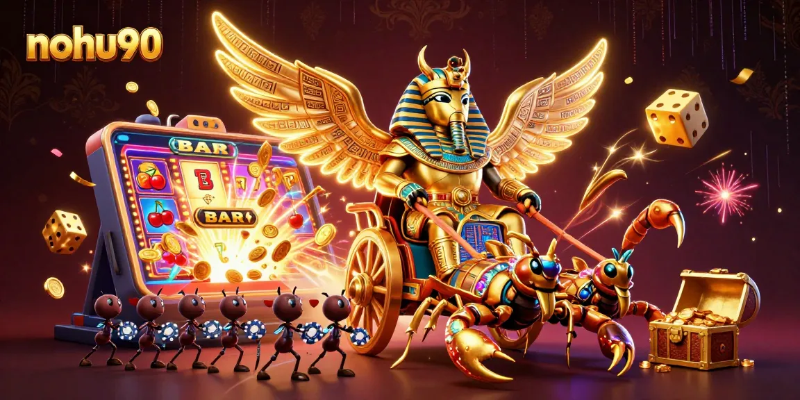 Engage in thrilling jackpots at nohu90 with vibrant 3D characters and casino elements.