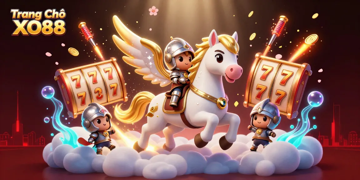 Experience gaming excitement at Trang Chủ XO88 with vibrant slot reels and golden symbols.