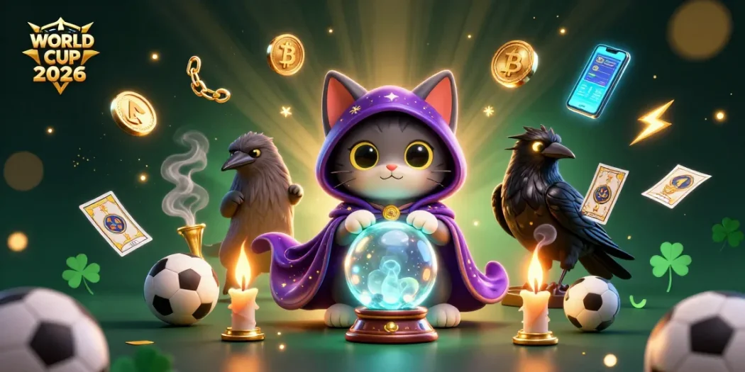 Engage in WORLD CUP 2026 predictions and strategies with our mystical casino scene illustration.
